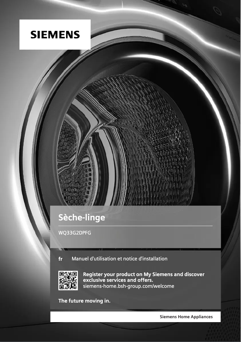 Page 1 de la notice Manuel utilisateur Siemens WQ33G2DPFG