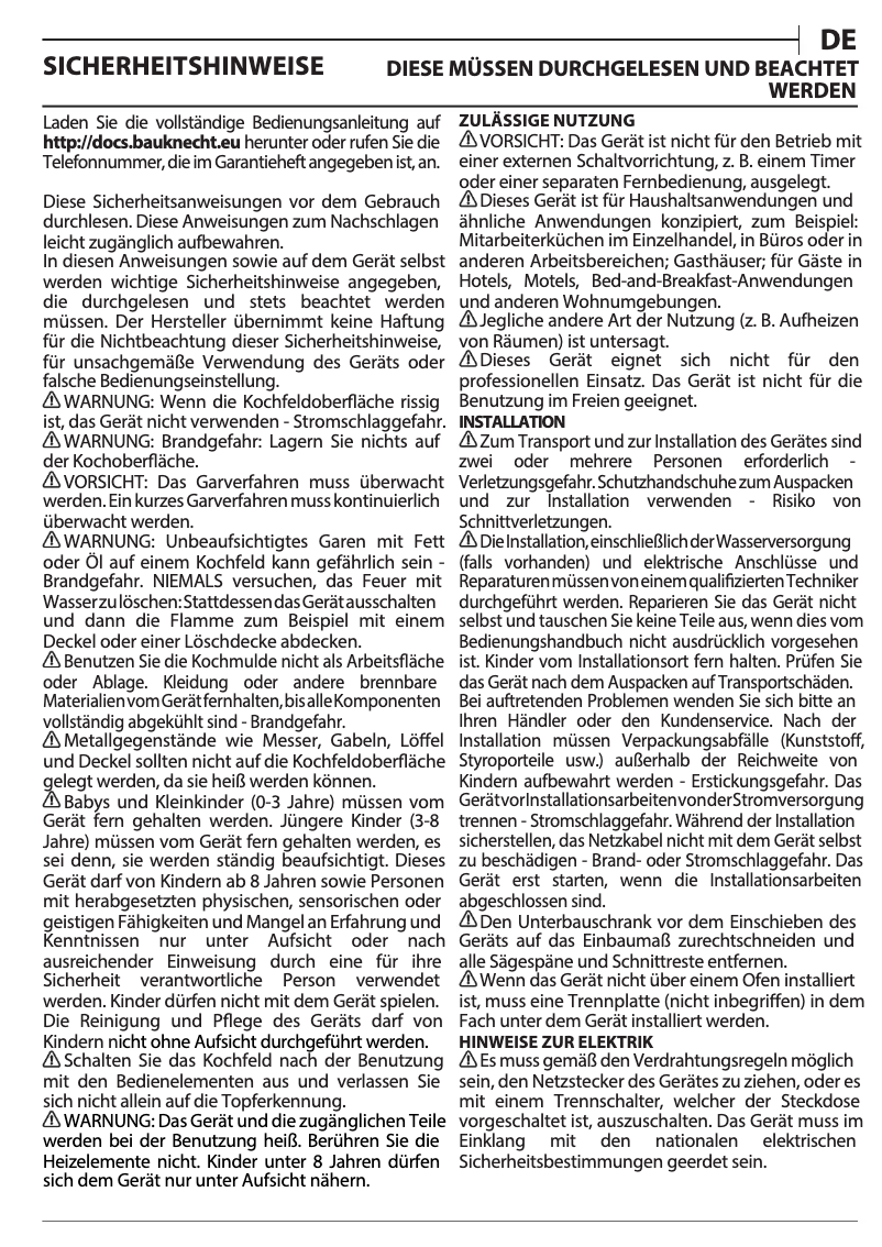 Page 1 de la notice Manuel utilisateur Bauknecht BS 5860F CPAL