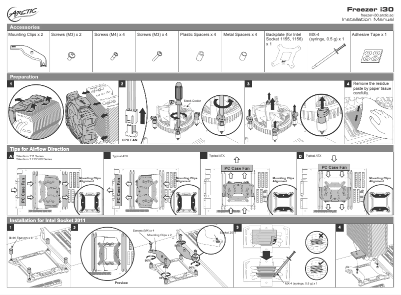 Page n°1 - Manuel utilisateur Arctic Cooling Freezer i30