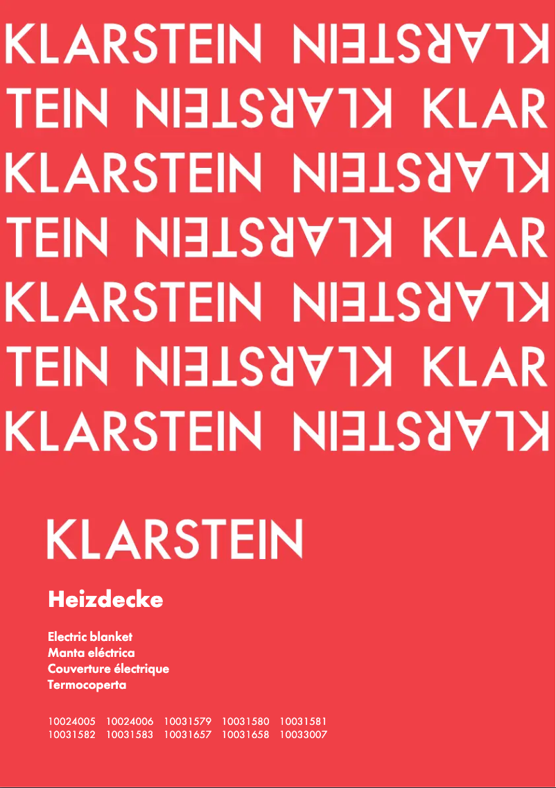 Page n°1 - Manuel utilisateur Klarstein 10031579