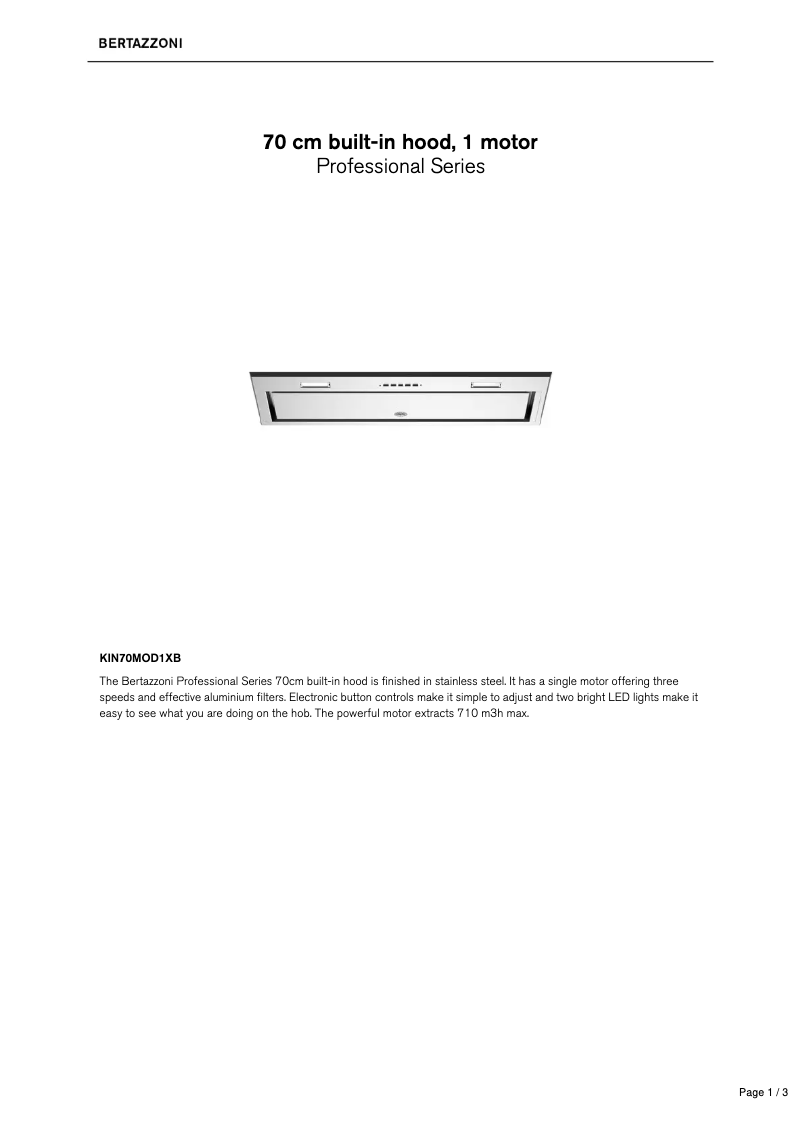 Image de la première page du manuel de l'appareil KIN70MOD1XB