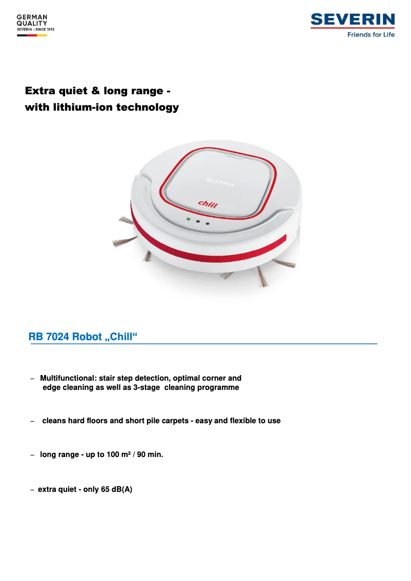 Page n°1 - Manuel utilisateur Severin RB 7024