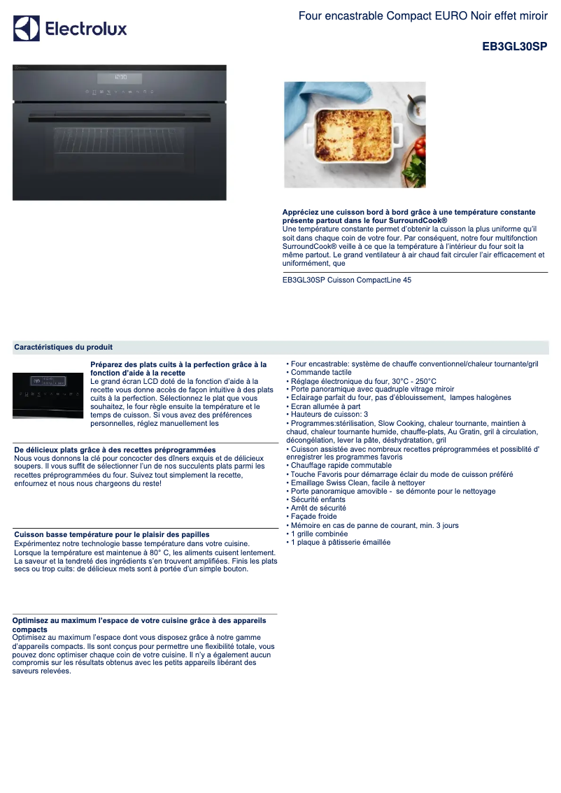 Image de la première page du manuel de l'appareil EB3GL30SP