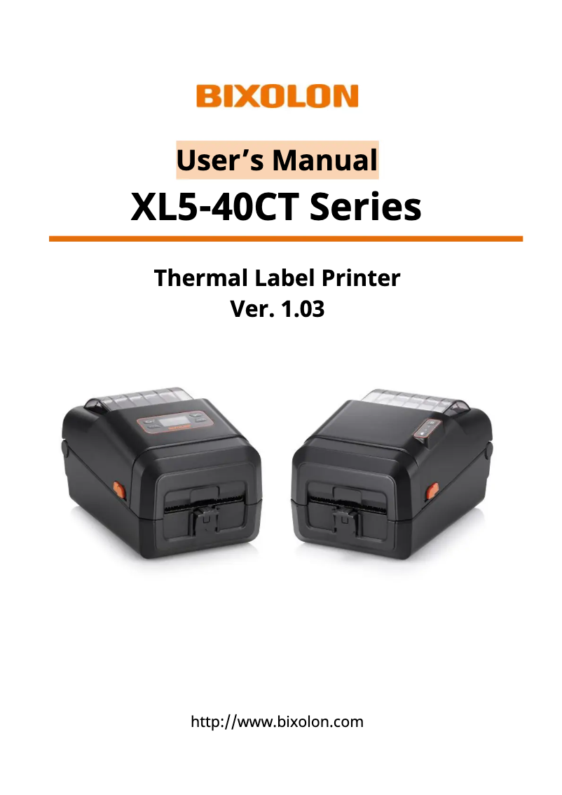 Image de la première page du manuel de l'appareil XL5-40CT