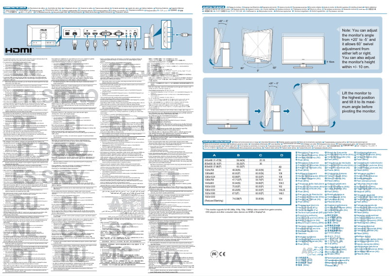 Page n°1 - Guide de démarrage rapide Asus PB248Q