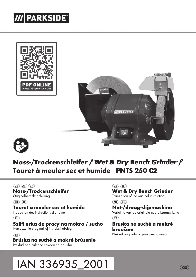 Page 1 de la notice Manuel utilisateur Parkside PNTS 250 C2