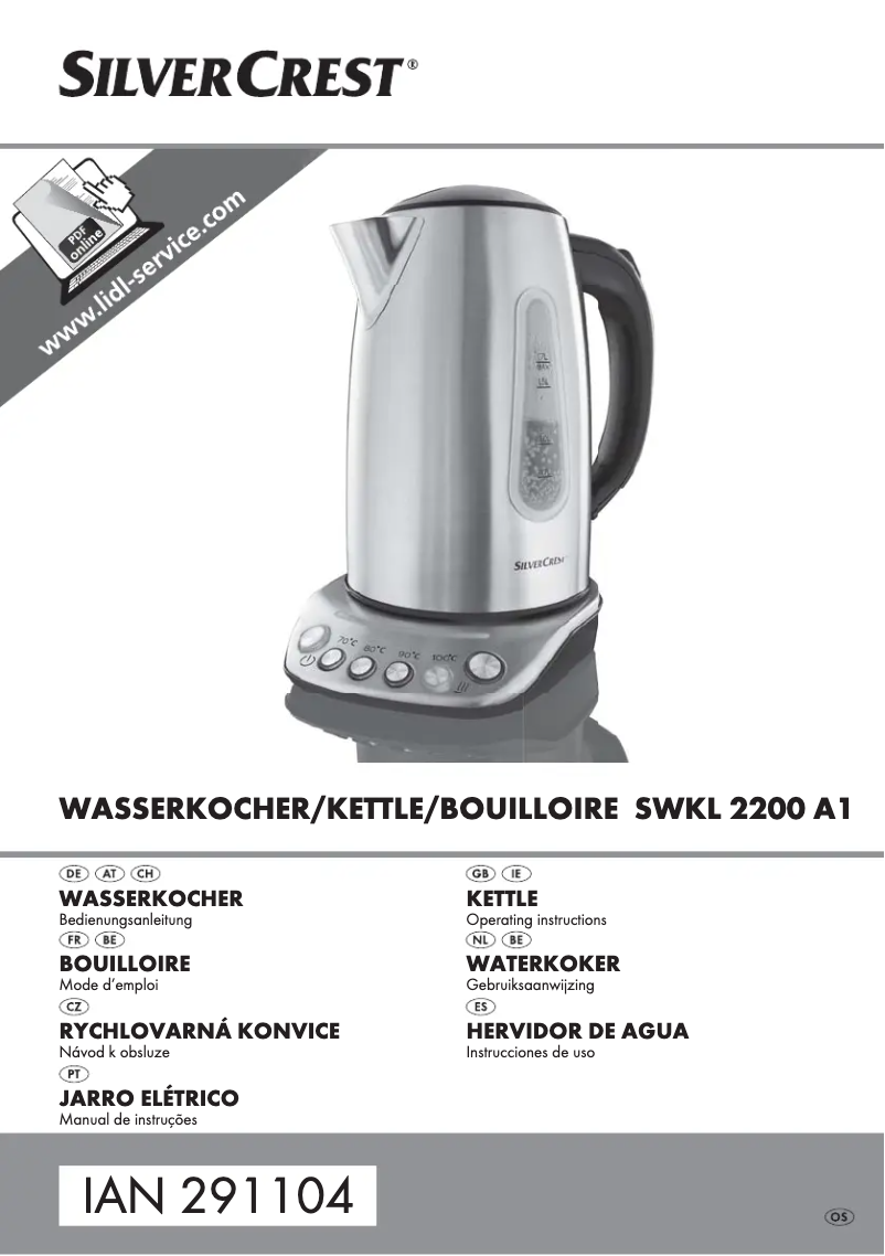 Page n°1 - Manuel utilisateur SilverCrest SWKL 2200 A1
