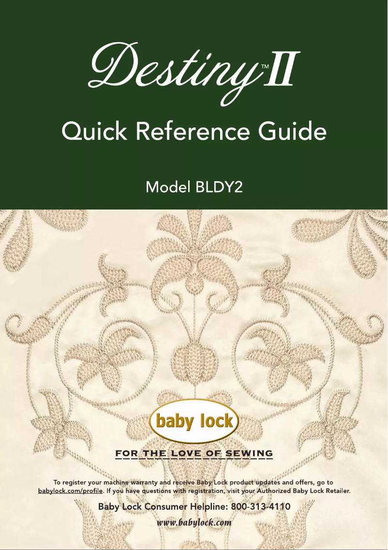Página 1 del manual Manual de usuario Baby Lock Destiny II