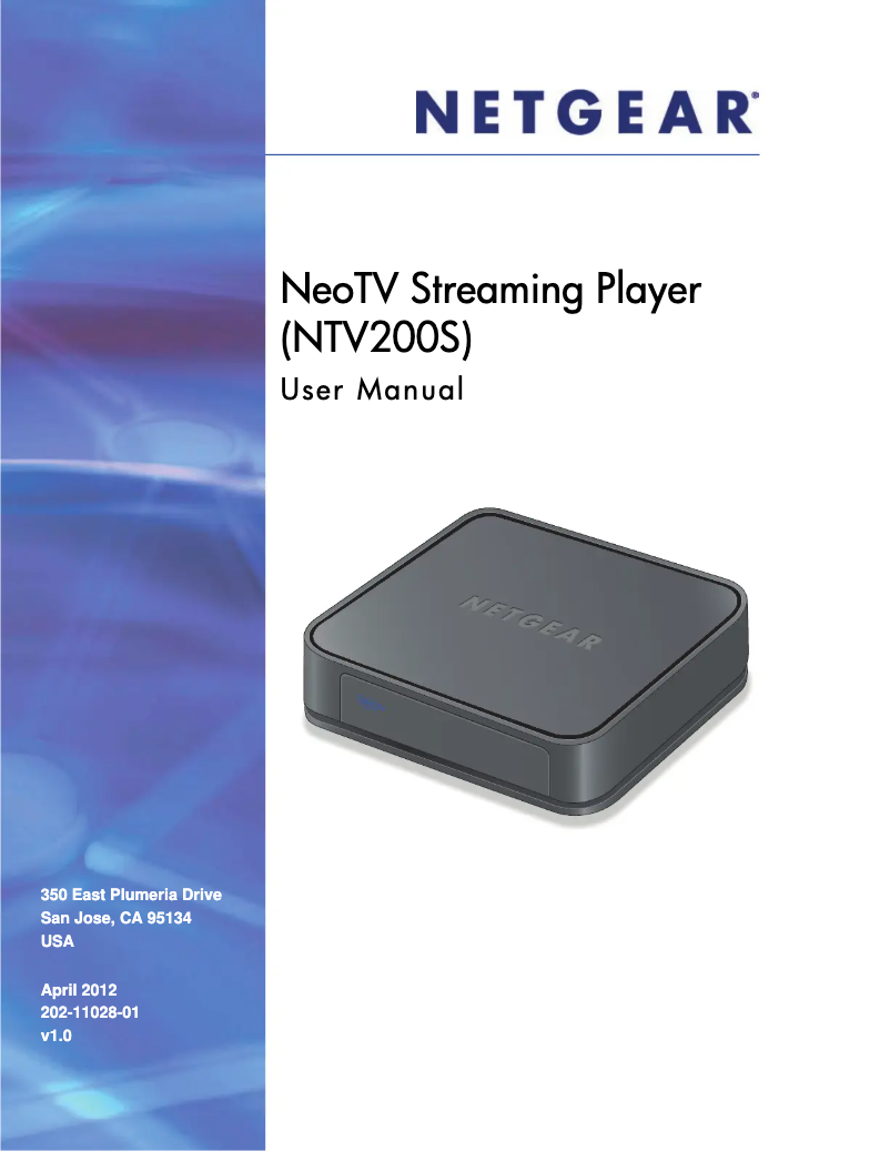 Image de la première page du manuel de l'appareil NeoTV NTV200