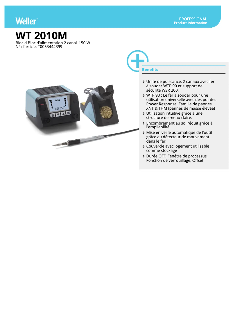 Image de la première page du manuel de l'appareil WT2010M