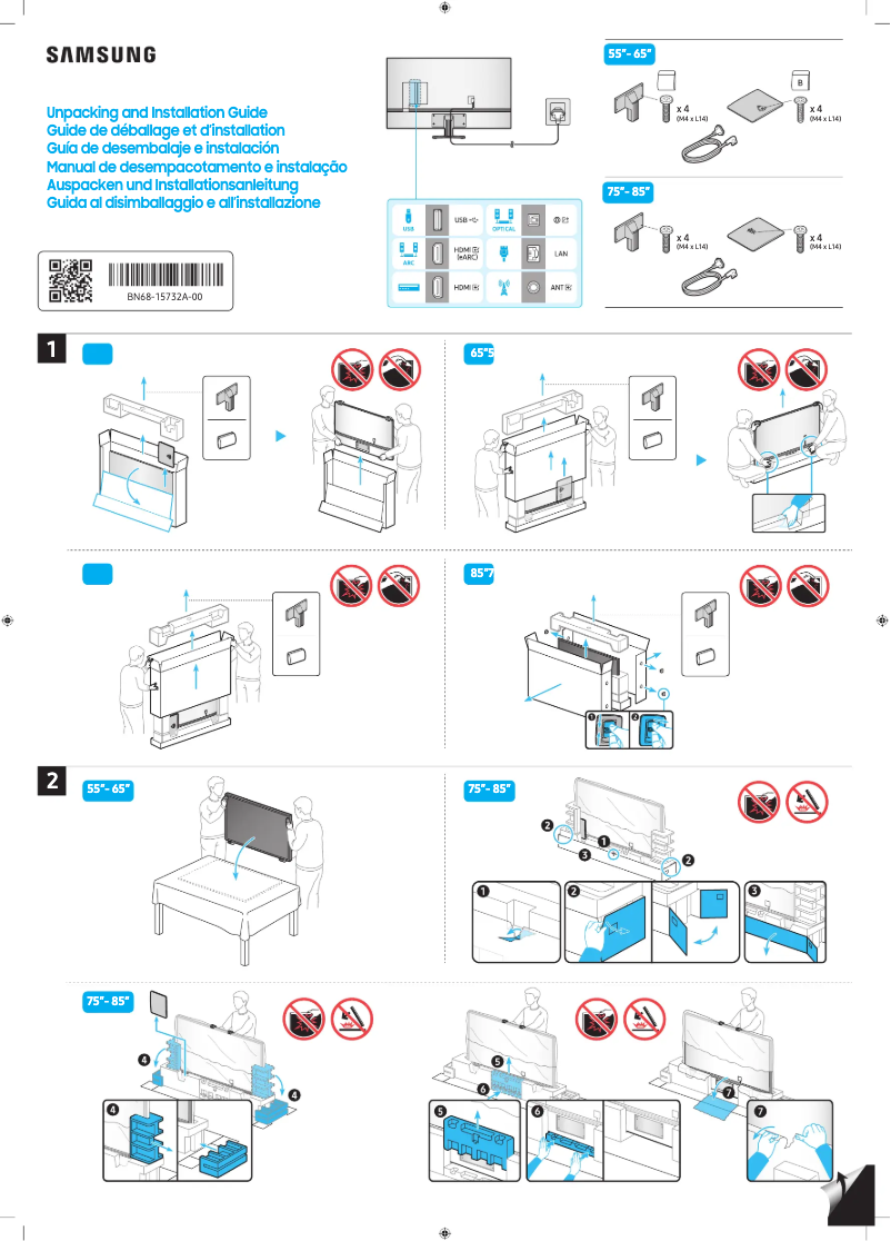 Page 1 de la notice Manuel utilisateur Samsung QA85Q70CAW