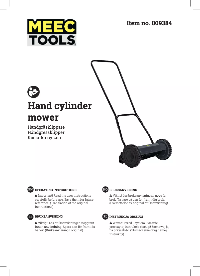 Page n°1 - Manuel utilisateur Meec Tools 009-384