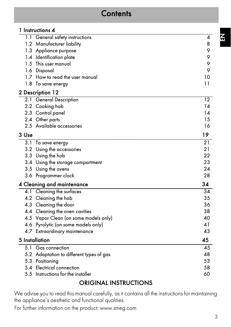 Page 1 de la notice Brochure Smeg SCB92MN8