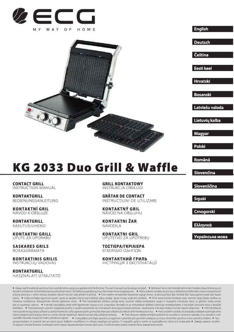 Image de la première page du manuel de l'appareil KG 2033 Duo Grill & Waffle