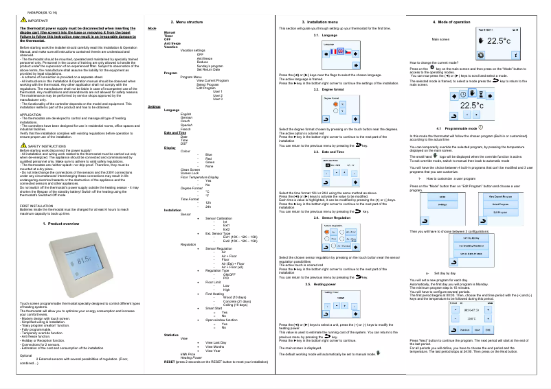 Page 1 de la notice Manuel utilisateur Fenix TFT