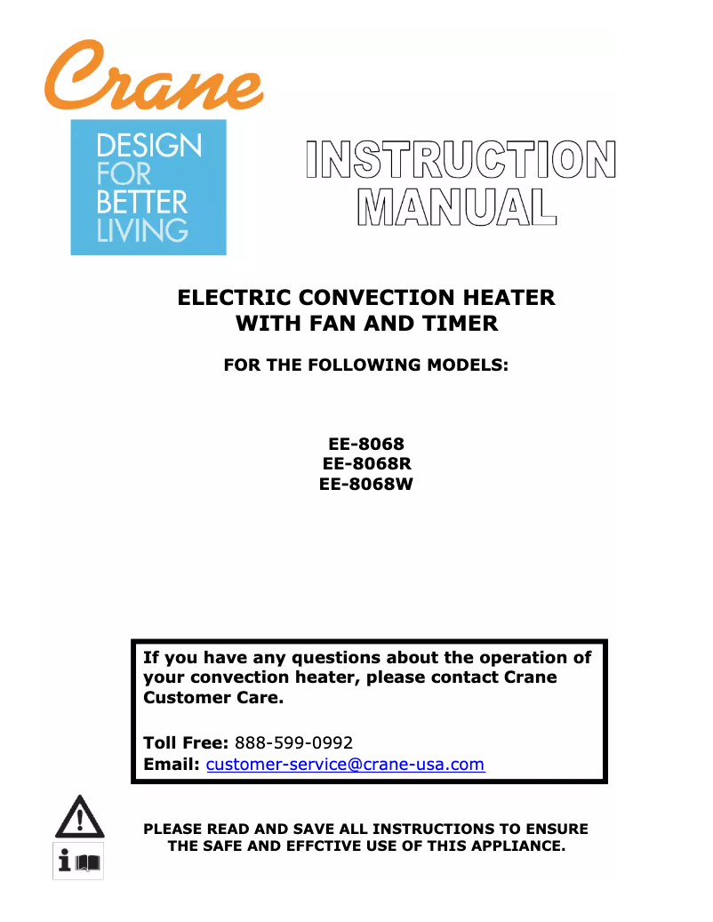 Página 1 del manual Manual de usuario Crane EE-8068
