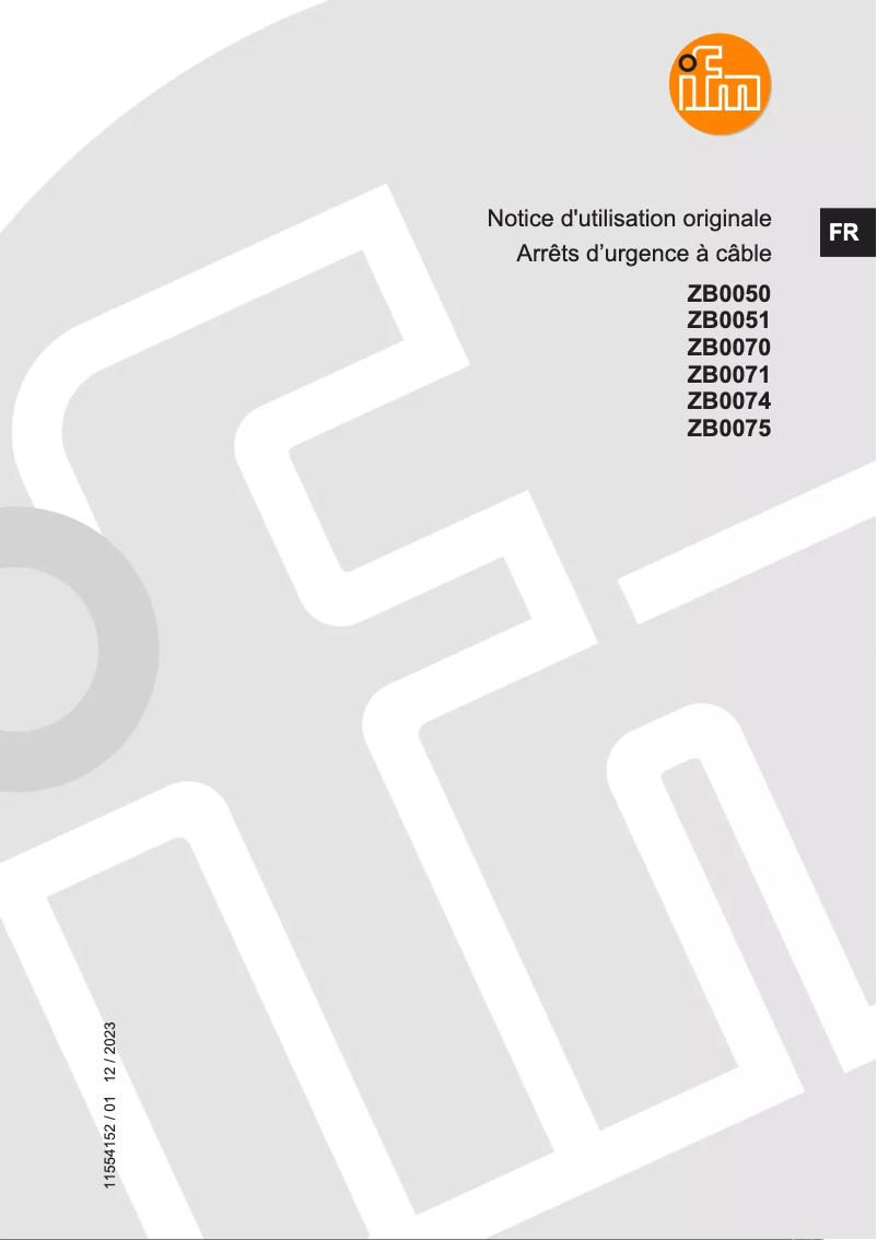 Page n°1 - Manuel utilisateur IFM ZB0075