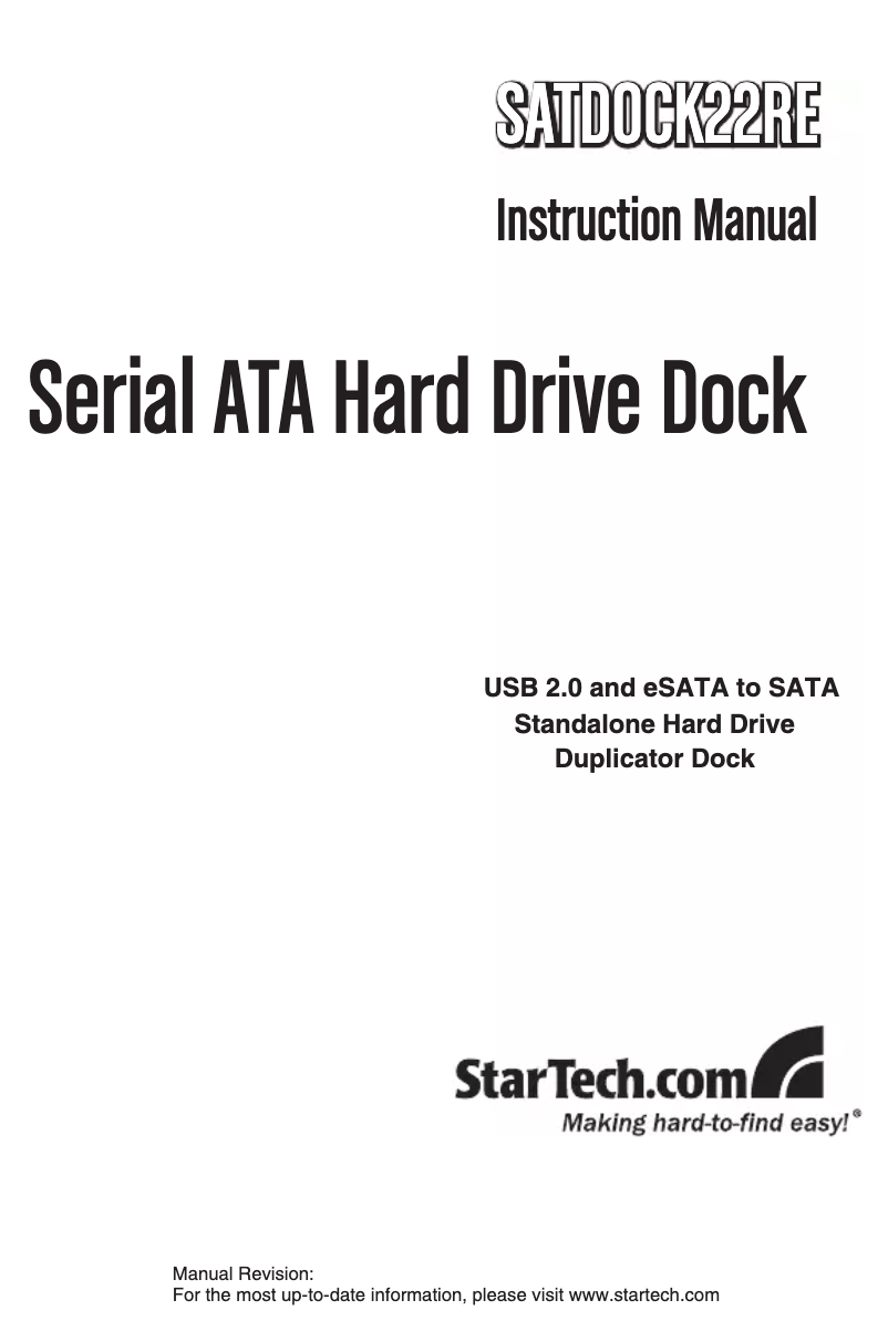 Image de la première page du manuel de l'appareil SATDOCK22RE