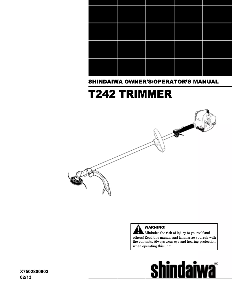 Page 1 de la notice Manuel utilisateur Shindaiwa T242