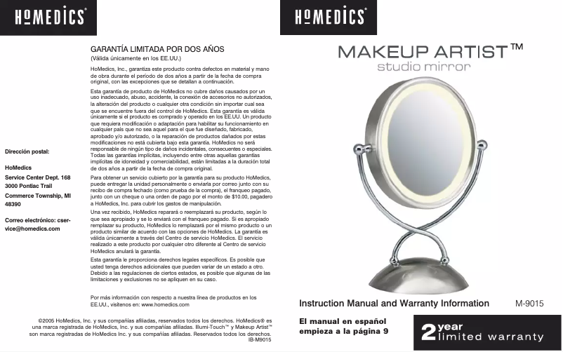 Image de la première page du manuel de l'appareil M-9015