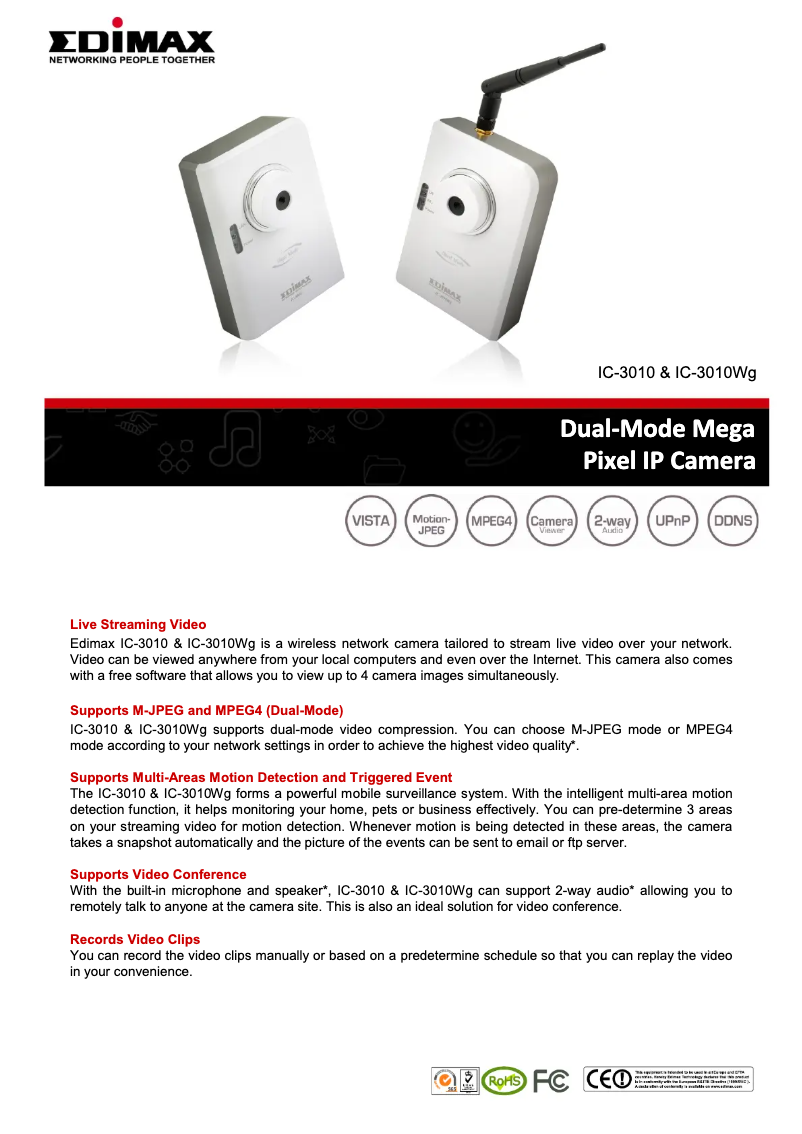 Page n°1 - Fiche technique Edimax IC-3010Wg