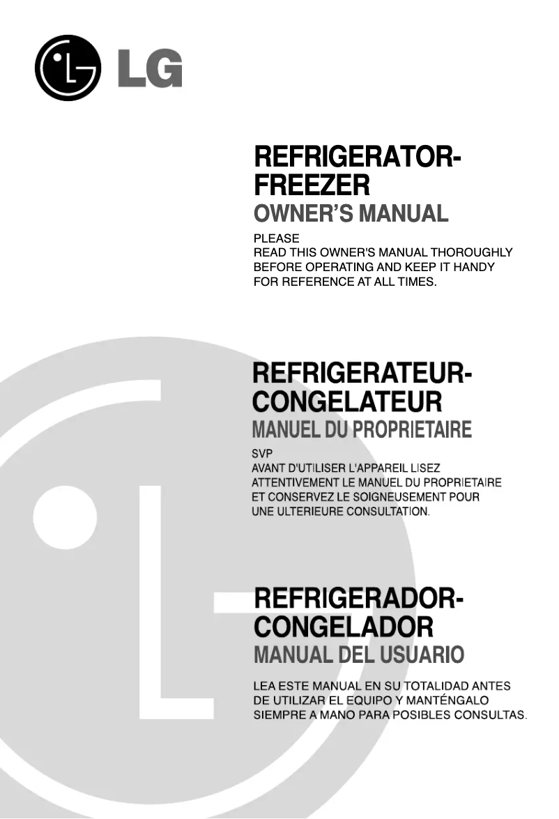 Image de la première page du manuel de l'appareil GR-B712YLB