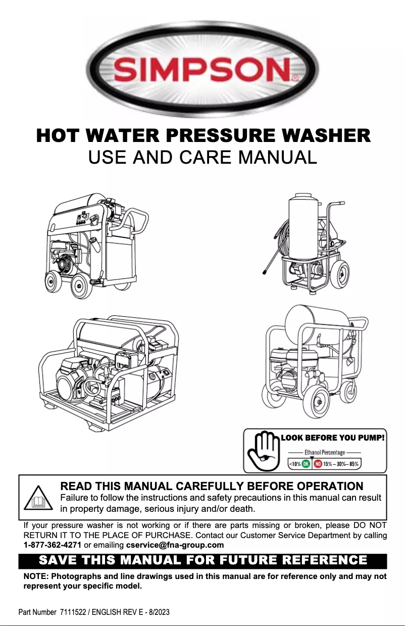 Página 1 del manual Manual de usuario Simpson Super Brute SB3555