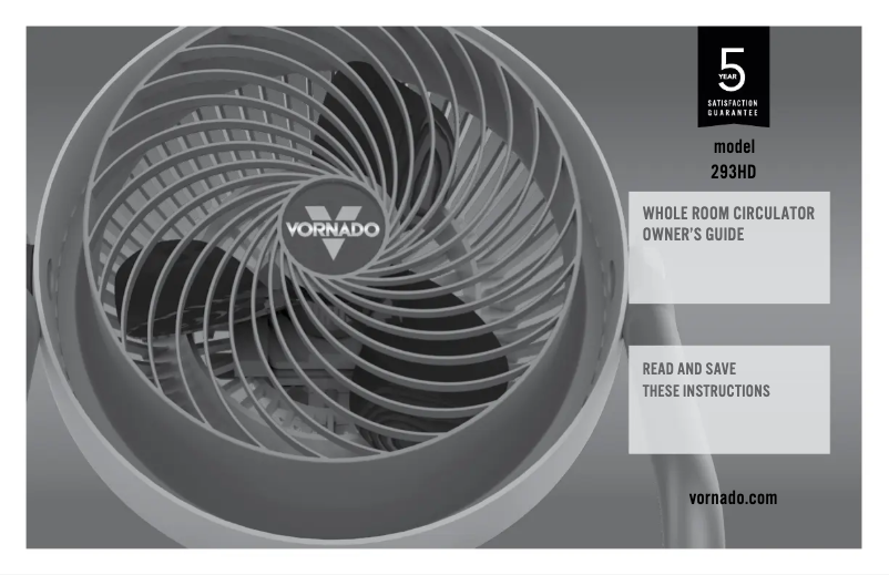 Page 1 de la notice Manuel utilisateur Vornado 293 Heavy Duty