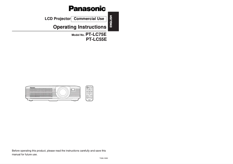 First page image of the manual for PT-LC75E