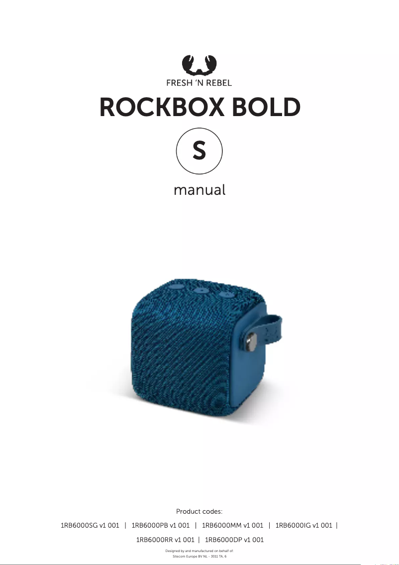 Page 1 de la notice Manuel utilisateur Fresh 'n Rebel Rockbox Bold S