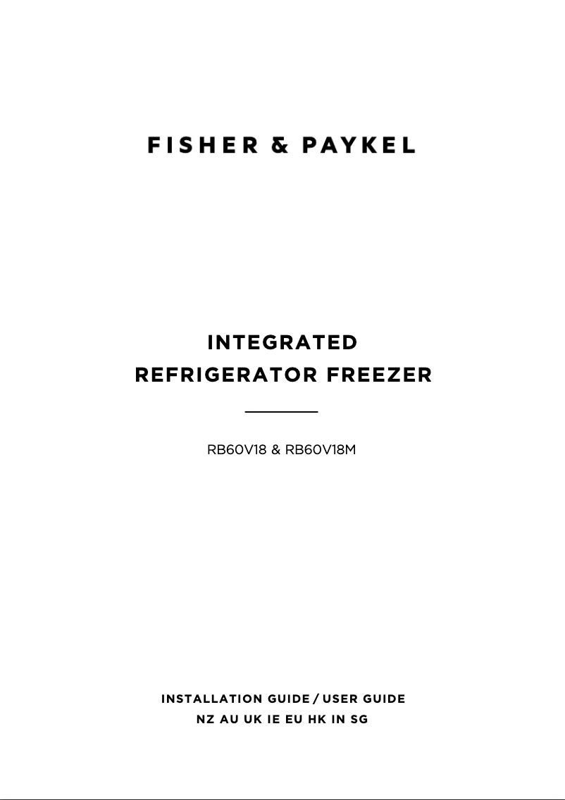 Page n°1 - Manuel utilisateur Fisher & Paykel RB60V18