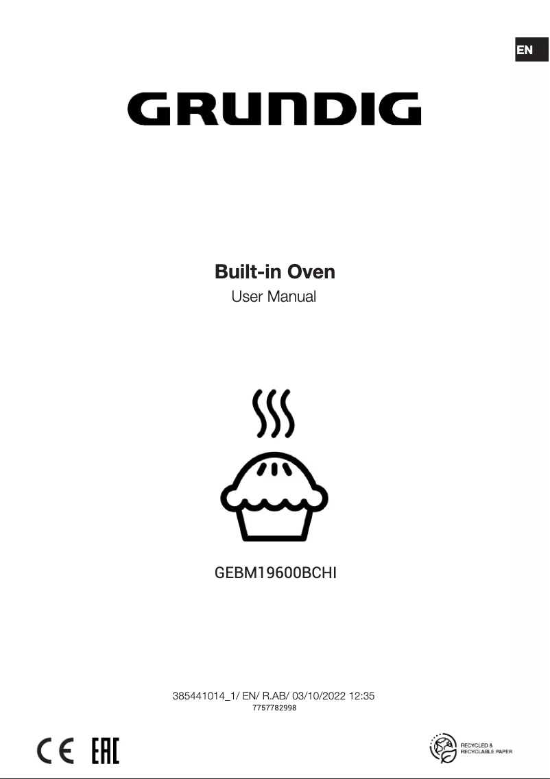 Imagen de la primera página del manual del dispositivo GEBM19600BCHI