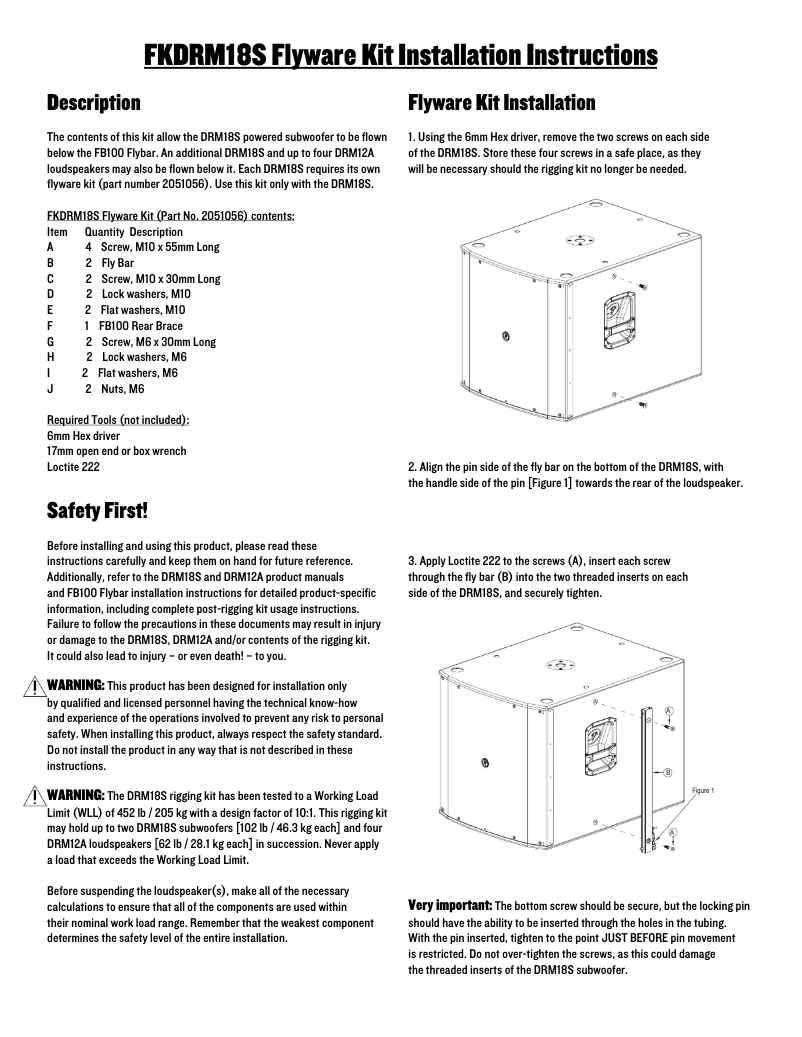 Page n°1 - Guide d'installation Mackie DRM18S