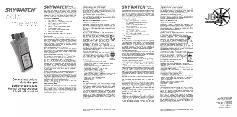 Page 1 de la notice Manuel utilisateur JDC Skywatch Eole