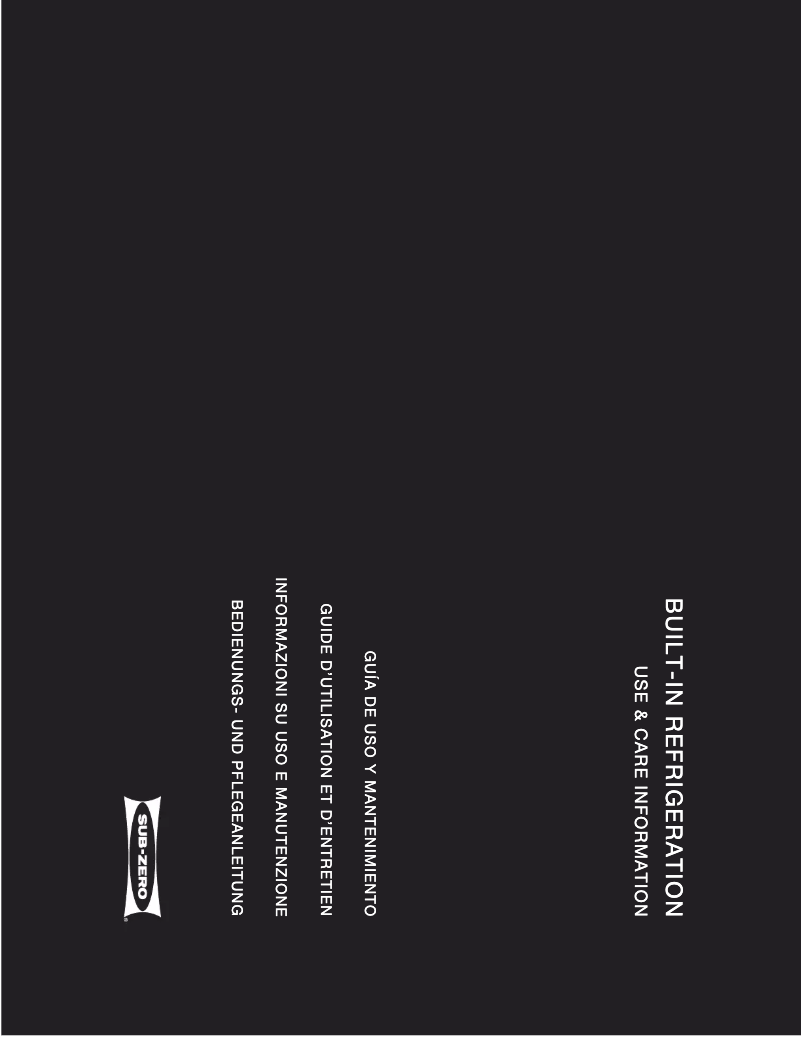 Page 1 de la notice Manuel utilisateur Sub-Zero ICBBI-36F