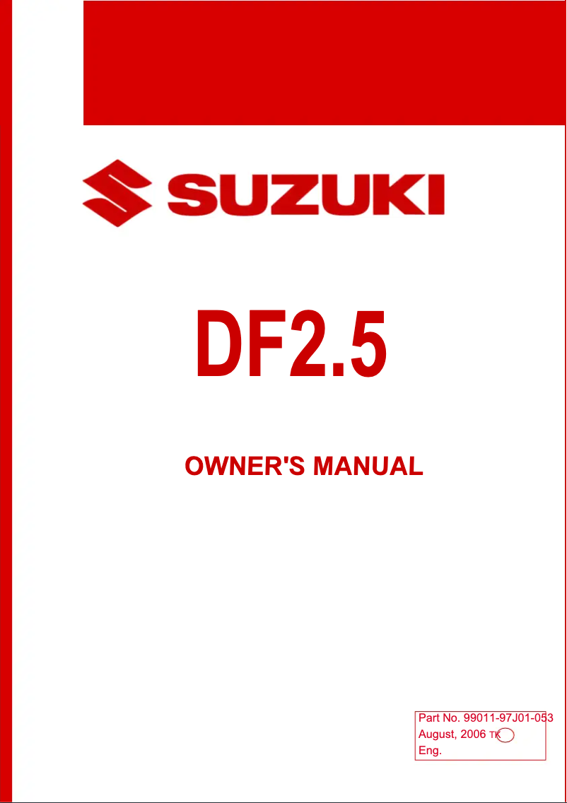 Page 1 de la notice Manuel utilisateur Suzuki DF2.5
