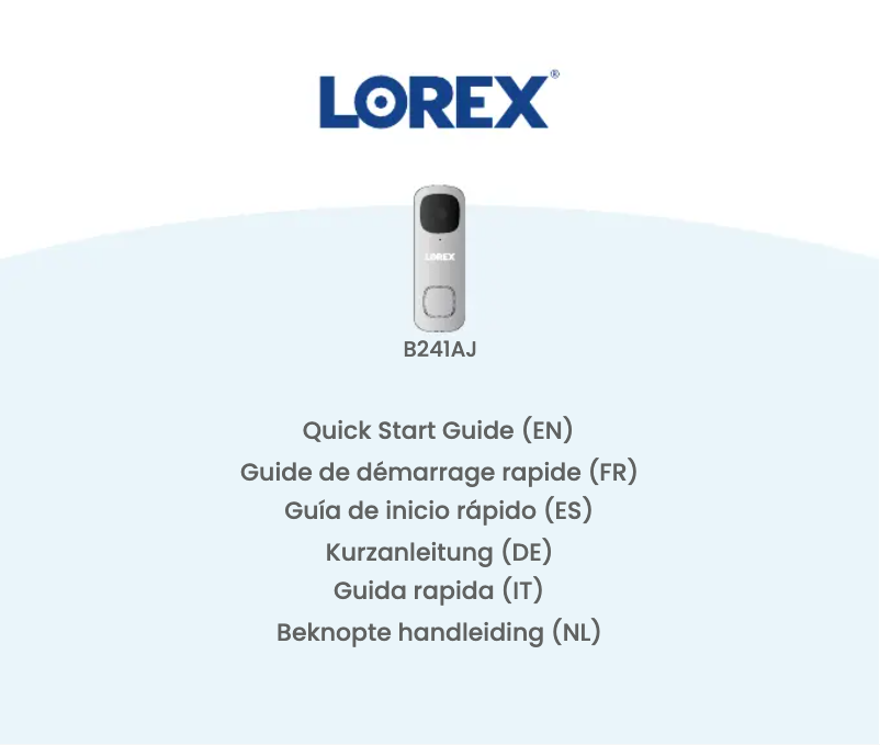 Página 1 del manual Guía de inicio rápido Lorex B241AJD-EU