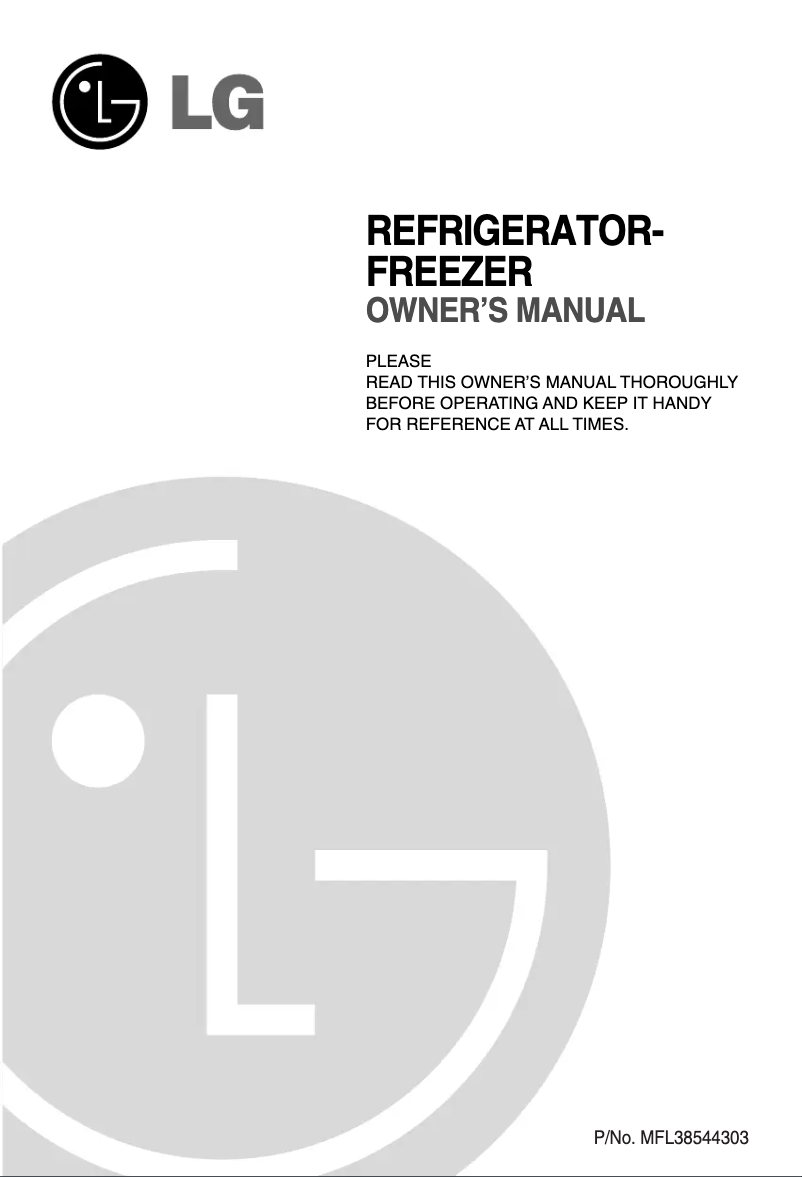 Page n°1 - Manuel utilisateur LG GR-B492YVC