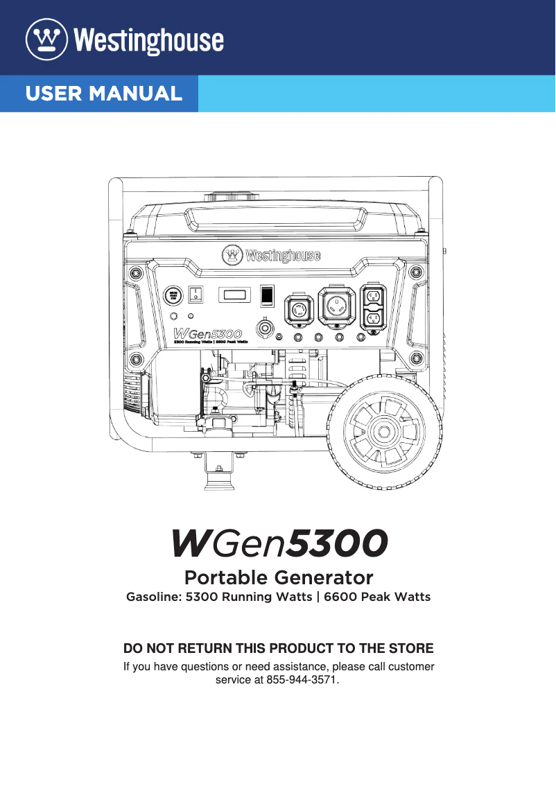 Image de la première page du manuel de l'appareil WGen5300