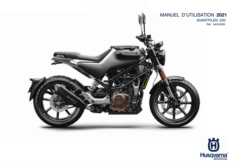 Page 1 de la notice Manuel utilisateur Husqvarna Svartpilen 250 (2021)
