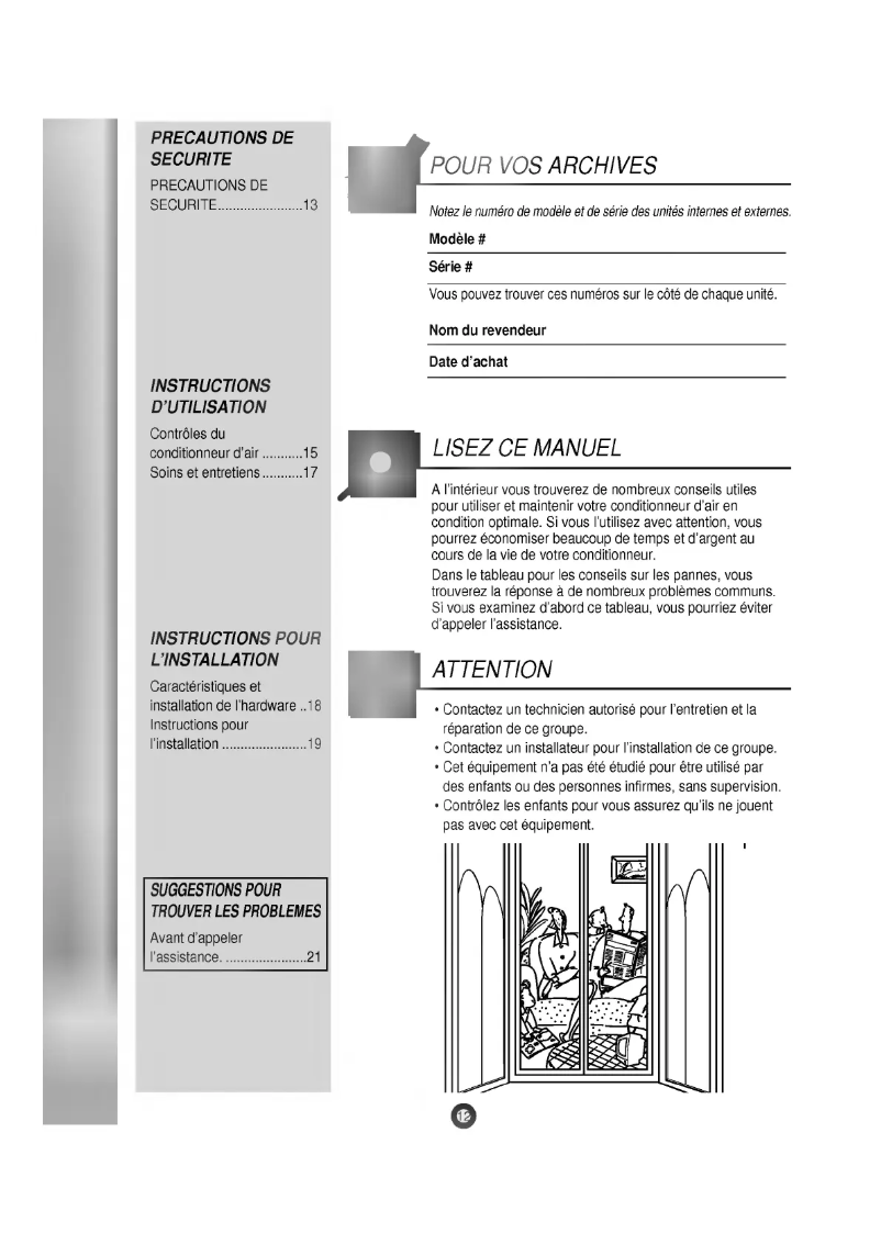 Page 1 de la notice Manuel utilisateur LG LWB0960ACG