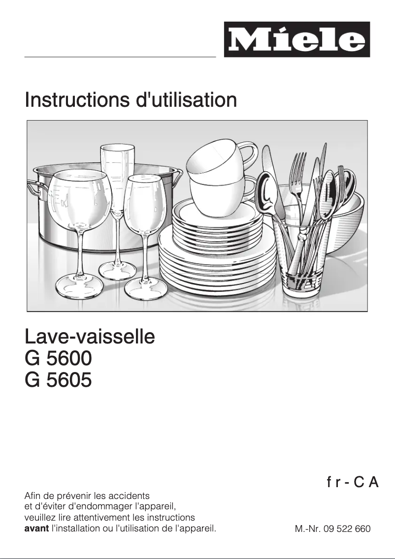 Page 1 de la notice Manuel utilisateur Miele G 5600