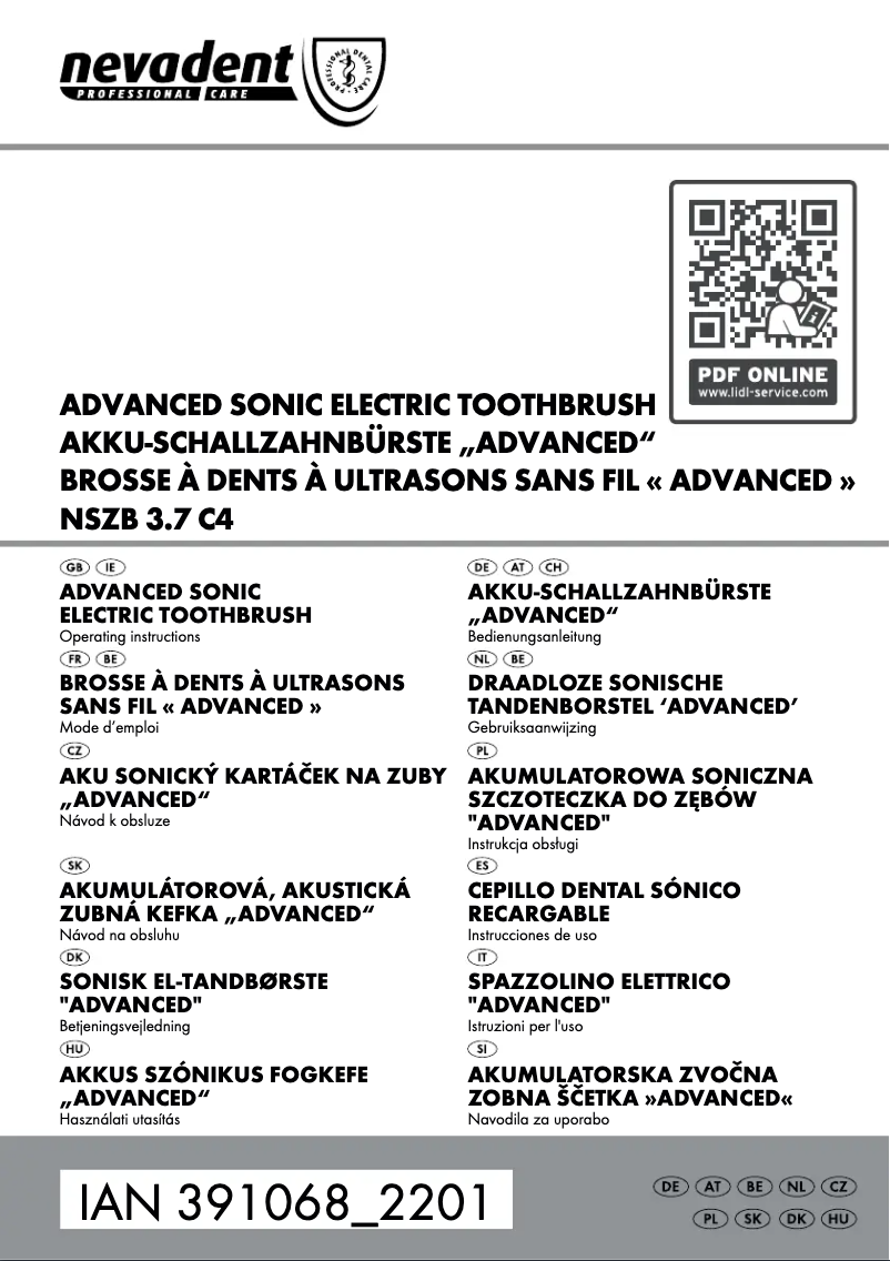 Page 1 de la notice Manuel utilisateur Nevadent NSZB 3.7 C4