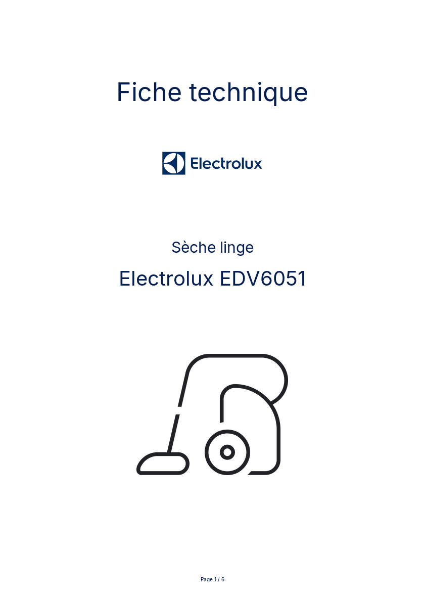 Image de la première page du manuel de l'appareil EDV6051