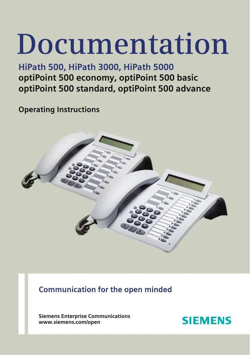 Image de la première page du manuel de l'appareil OptiPoint 500 standard