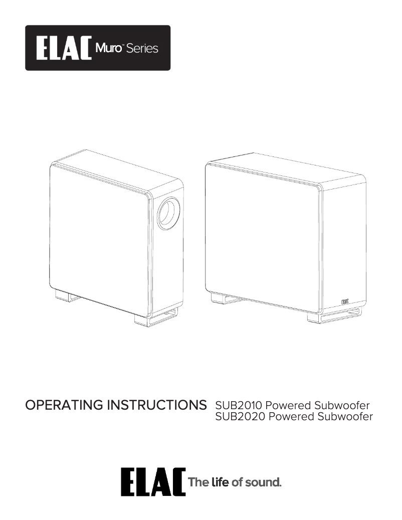 Page 1 de la notice Fiche technique ELAC Muro SUB2020
