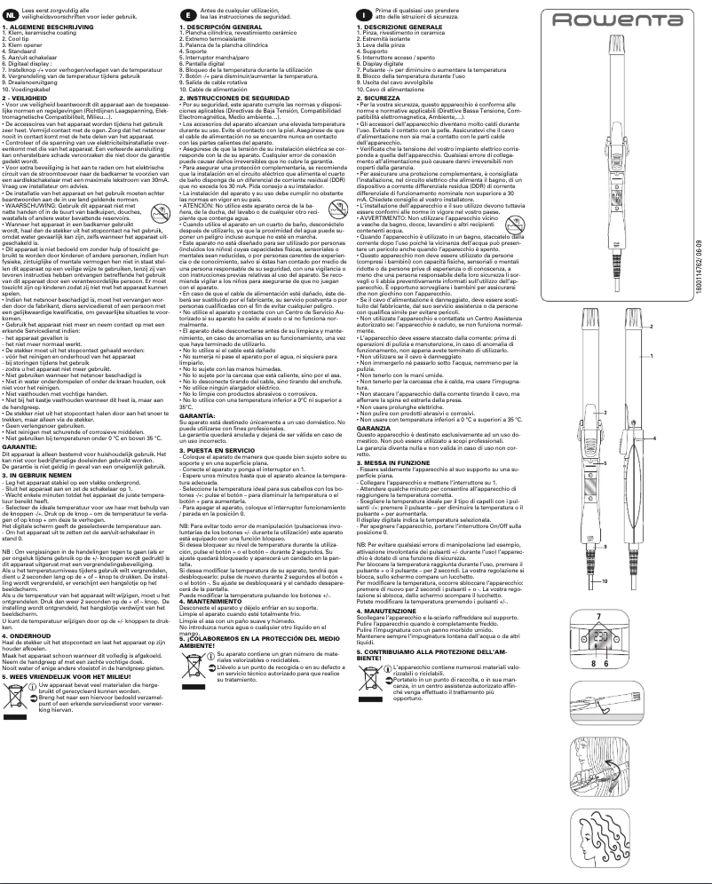 Página 1 del manual Manual de usuario Rowenta CF3150 Digital Curl