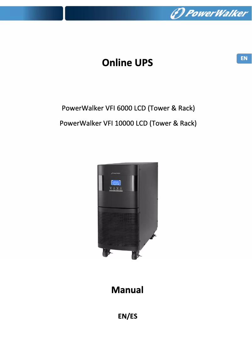 Page 1 de la notice Manuel utilisateur BlueWalker VFI 10000 LCD