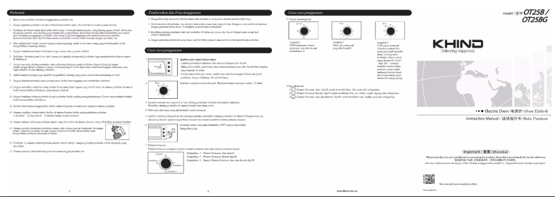 Page n°1 - Manuel utilisateur Khind OT25BG
