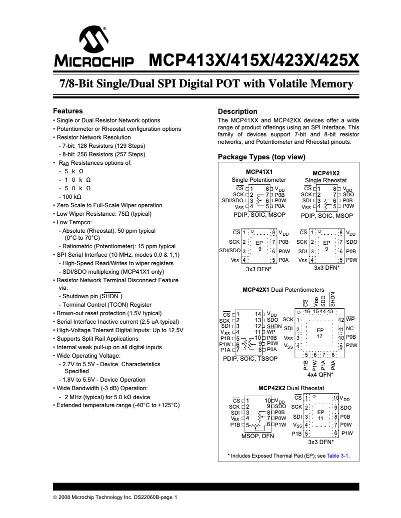 Image de la première page du manuel de l'appareil mcp4131